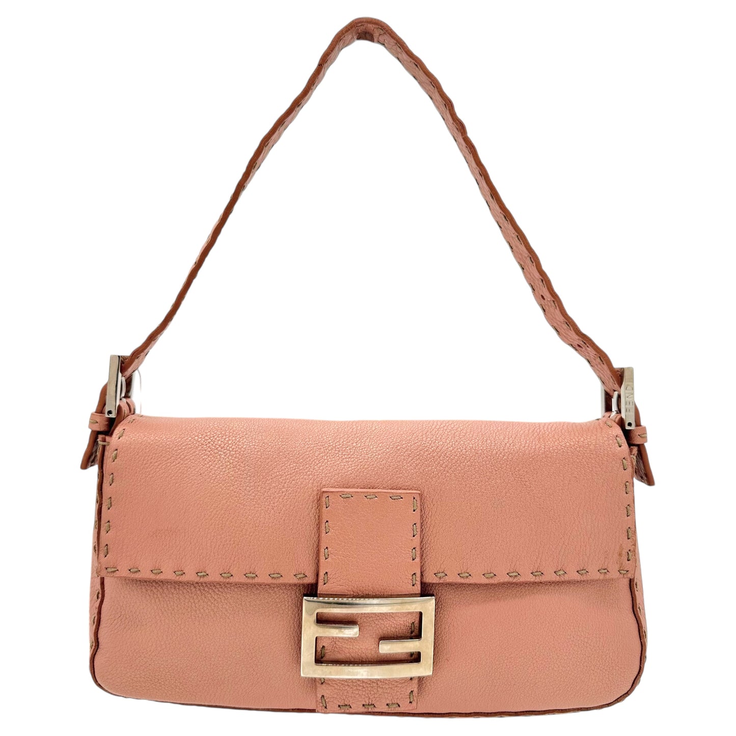 Fendi Selleria Pink Leather Baguette Bag - Outfit Repeater