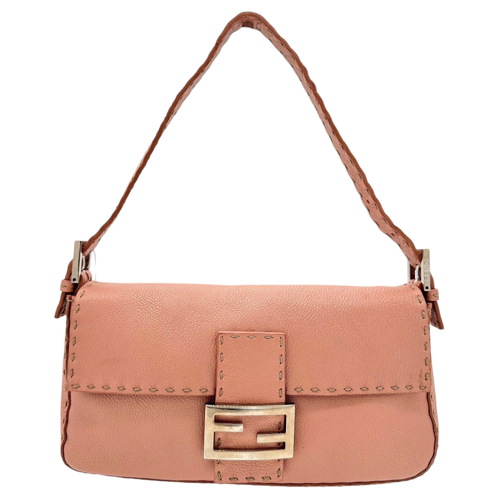 Fendi Selleria Pink Leather Baguette Bag - Outfit Repeater