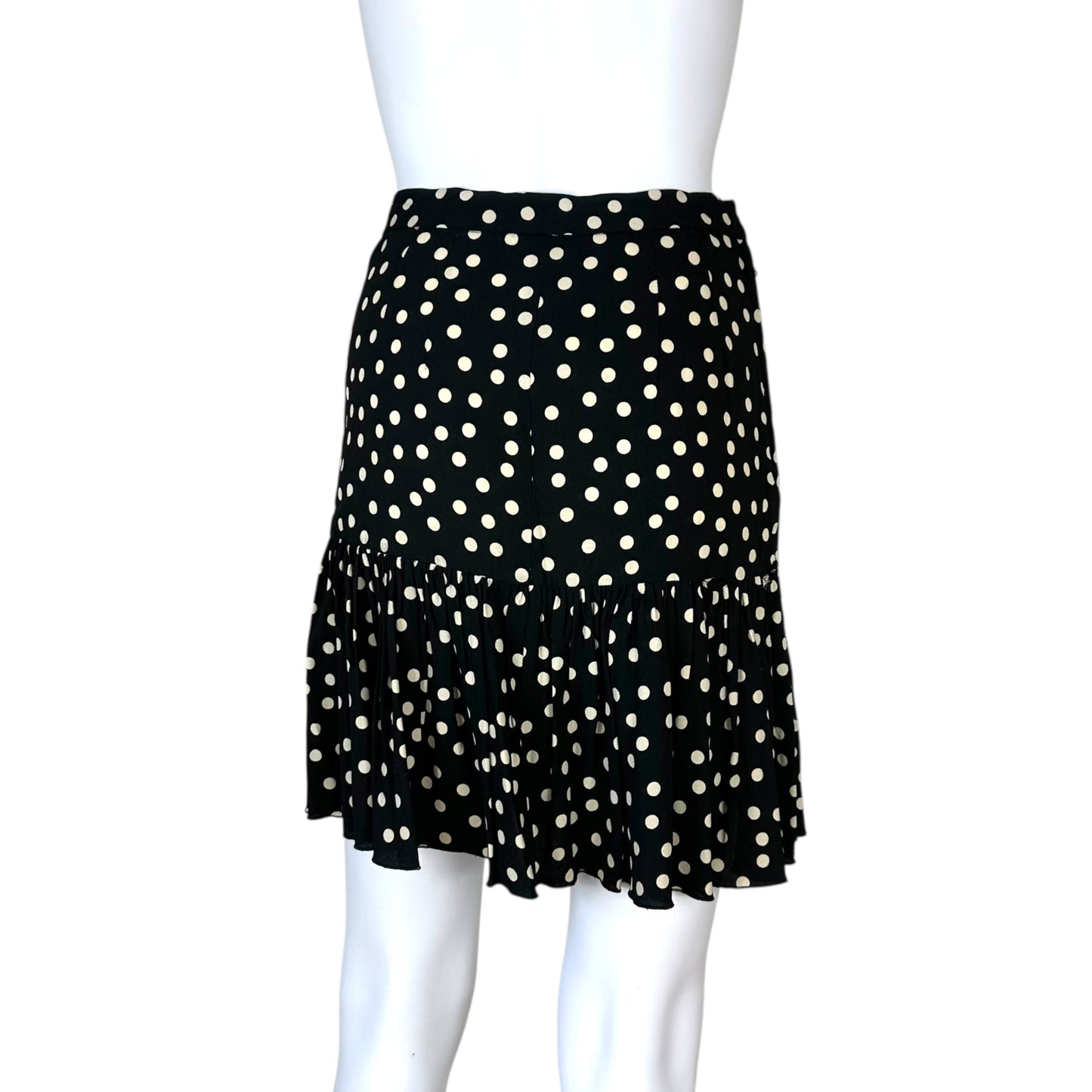 Dolce & Gabbana Polka Dot Print Silk Midi Skirt