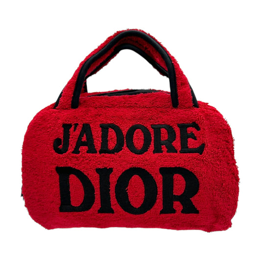 Christian Dior Black & Red J'Adore Dior Terry Mini Bag