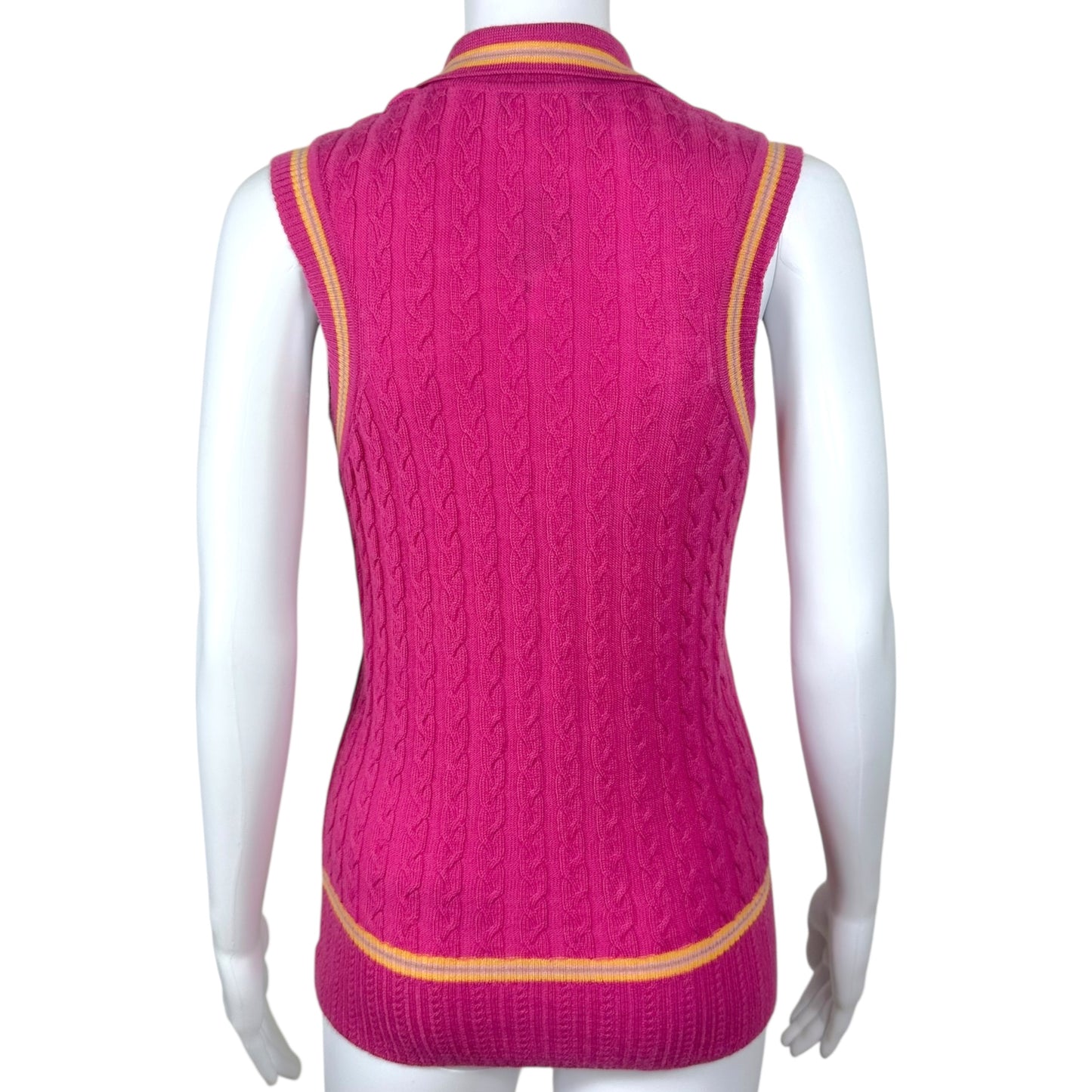 Christian Dior F/W 2004 Pink & Yellow Cashmere Knit Polo RARE