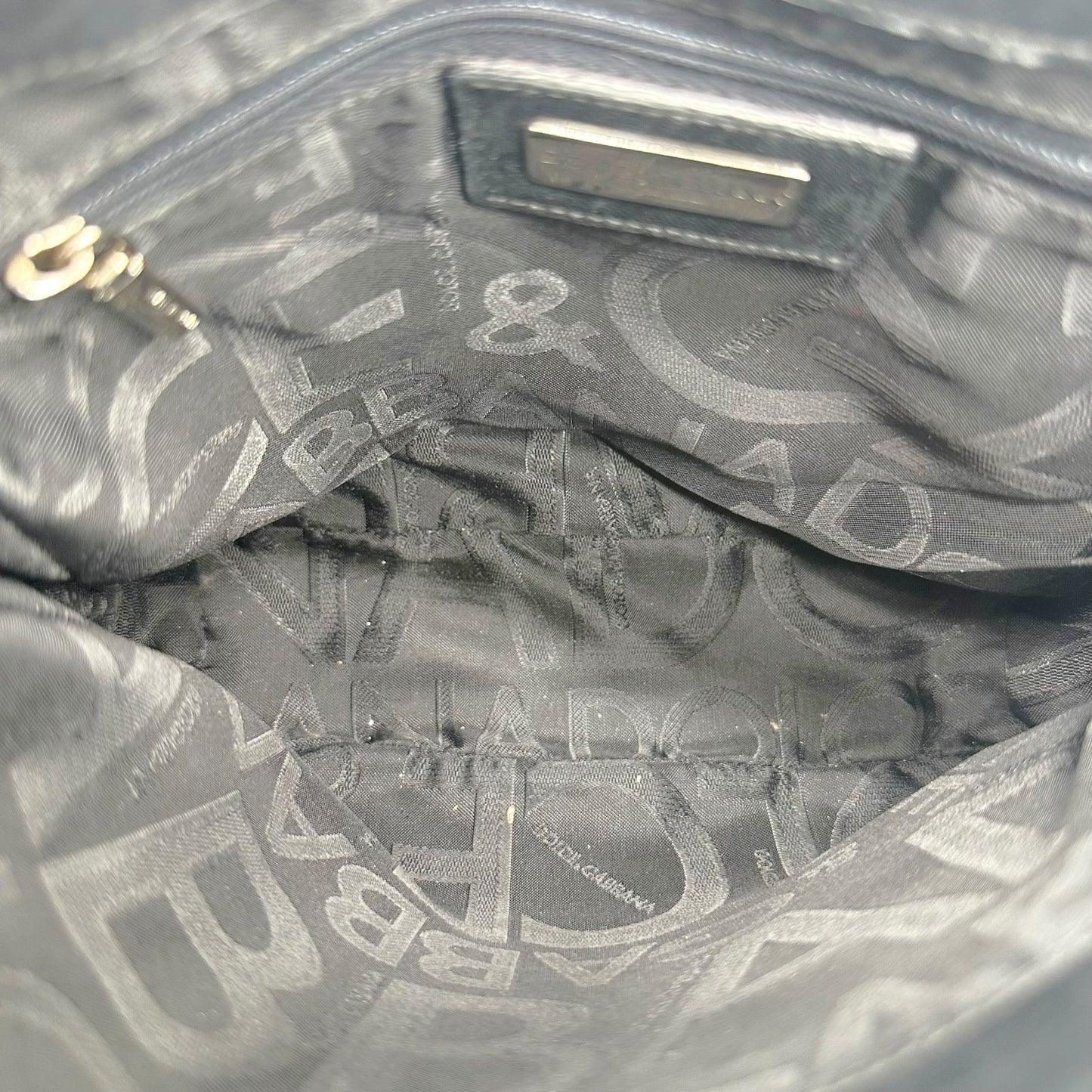 Dolce & Gabbana Black Snakeskin Studded Top Handle Bag