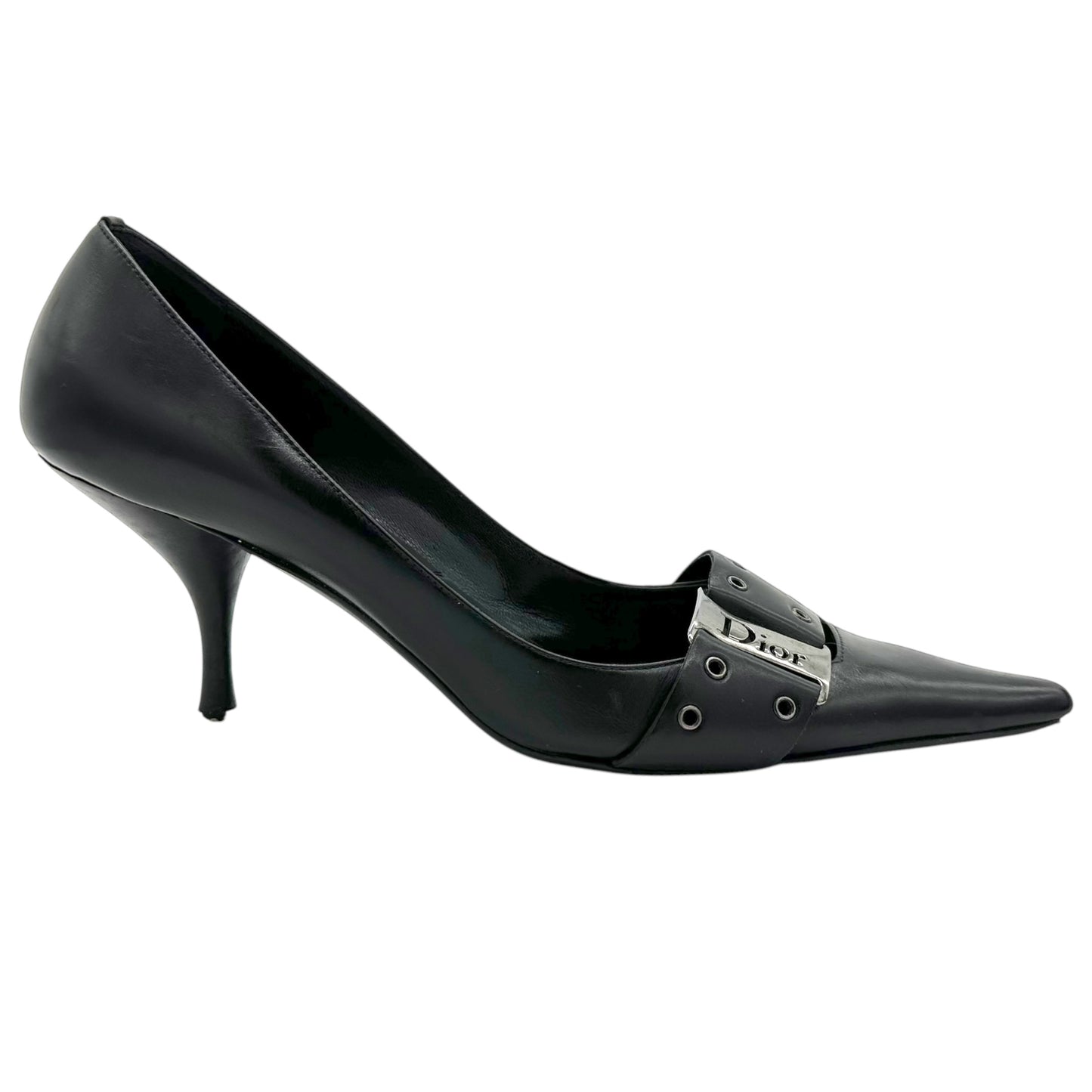 Christian Dior Street Chic Black Leather Pointed Toe Heels - Outfit Repeater