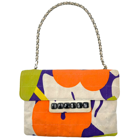 Chanel Floral Canvas Pochette Bag Multicolor Early 2000s