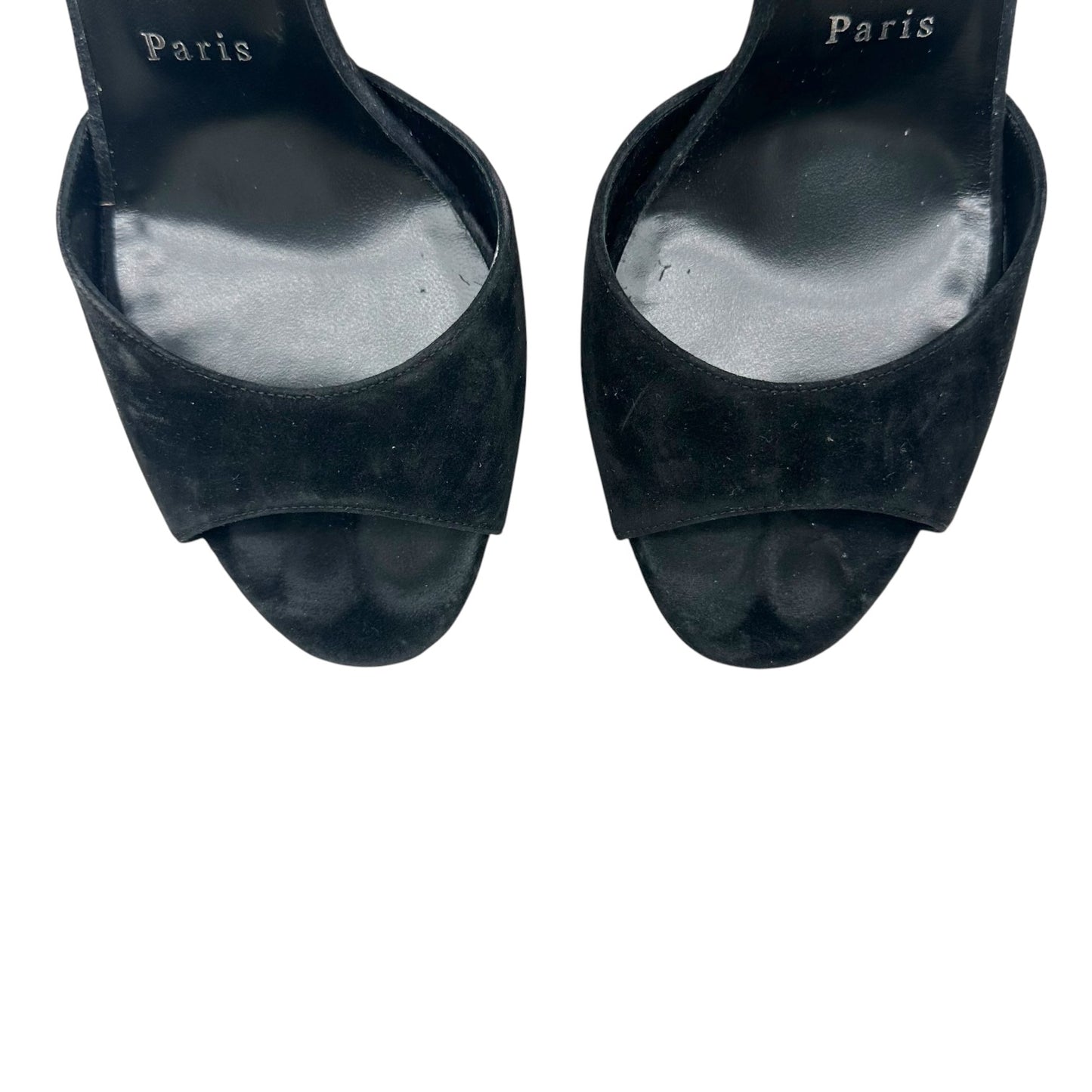 Christian Louboutin Black Suede Platform Sandal Heels