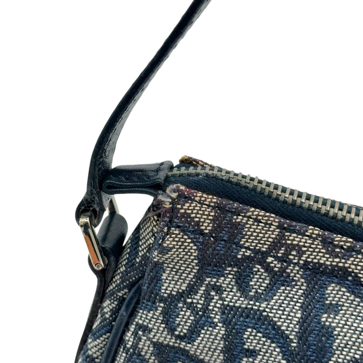 Christian Dior Navy Blue Trotter Monogram Logo Hardware Pochette Bag