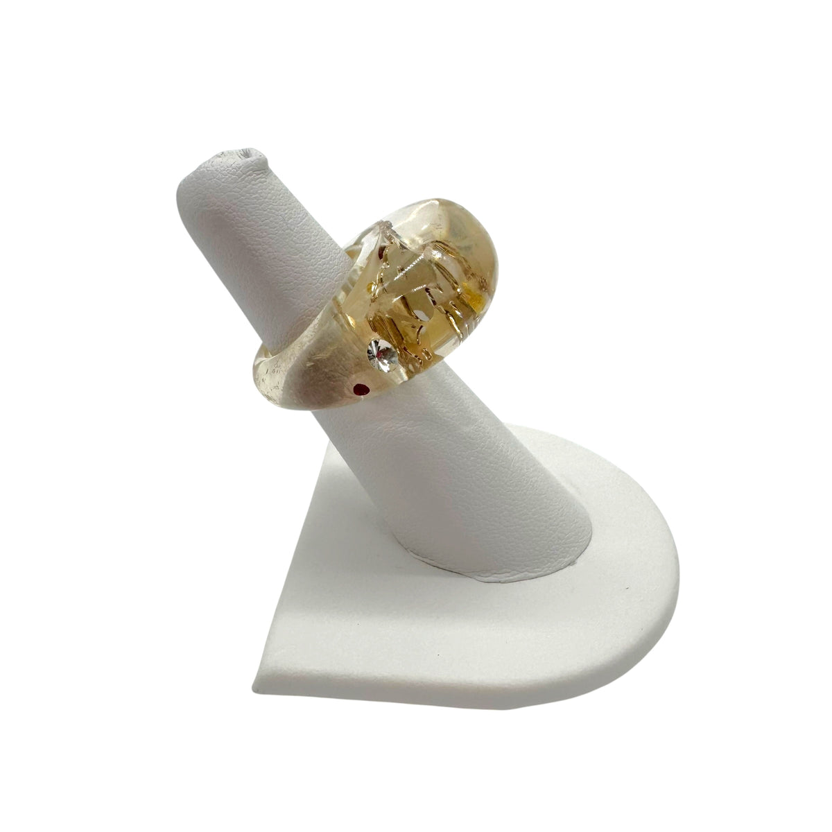 Louis Vuitton Clear Gold Inclusion Bubble Logo Ring