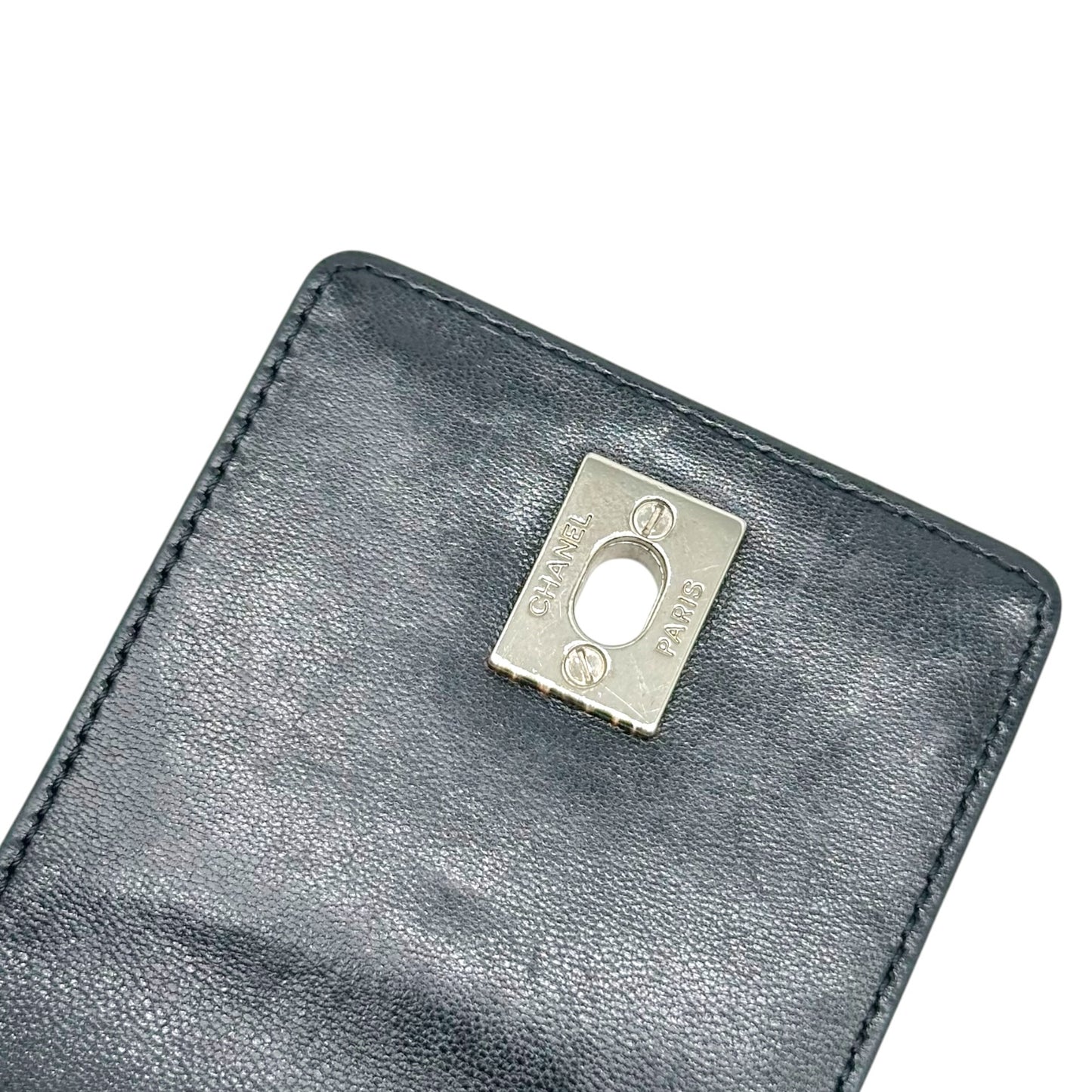Chanel Black & Silver Quilted Matelasse Hobo Shoulder Bag 2000-02