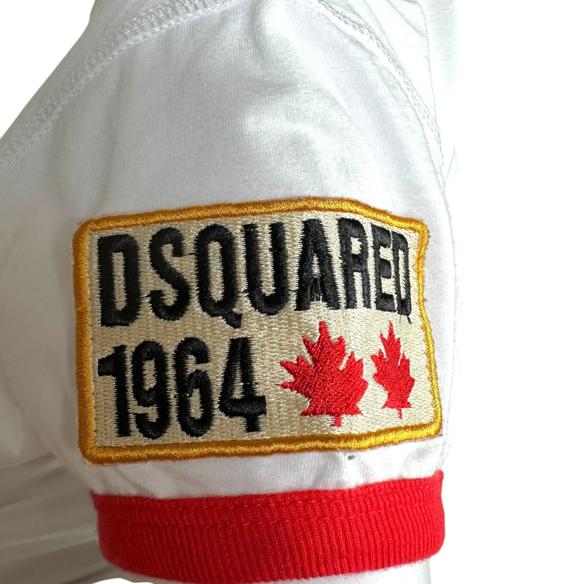 Dsquared2 Red & White Logo Patch Ringer T-Shirt - Outfit Repeater
