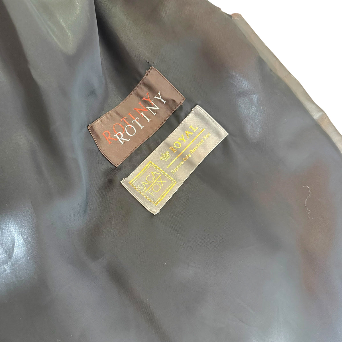 Saga Royal Fox Dyed Fox Fur Coat Brown Green 1990s