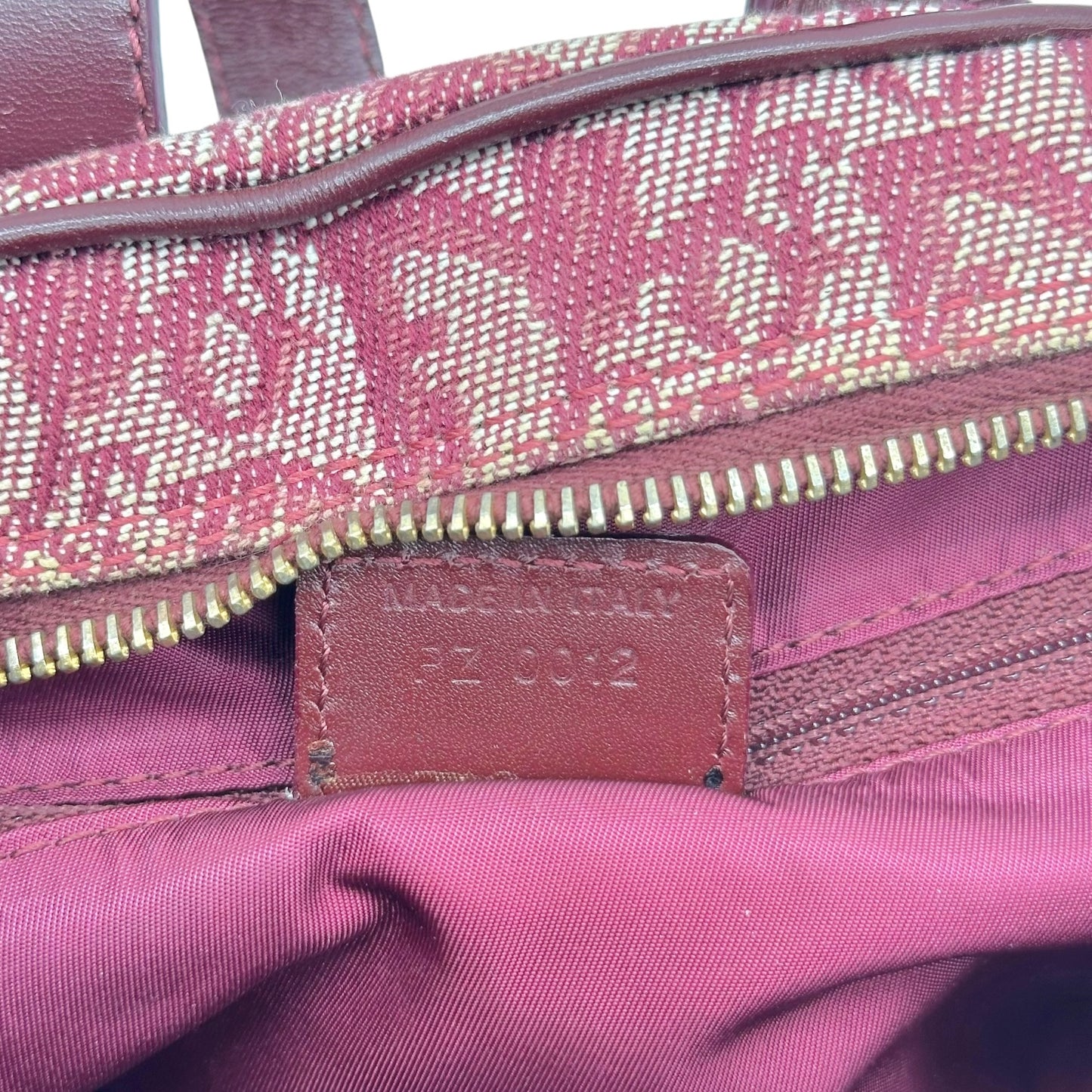 Christian Dior Burgundy Trotter Monogram Small Double Saddle Bowler Handbag