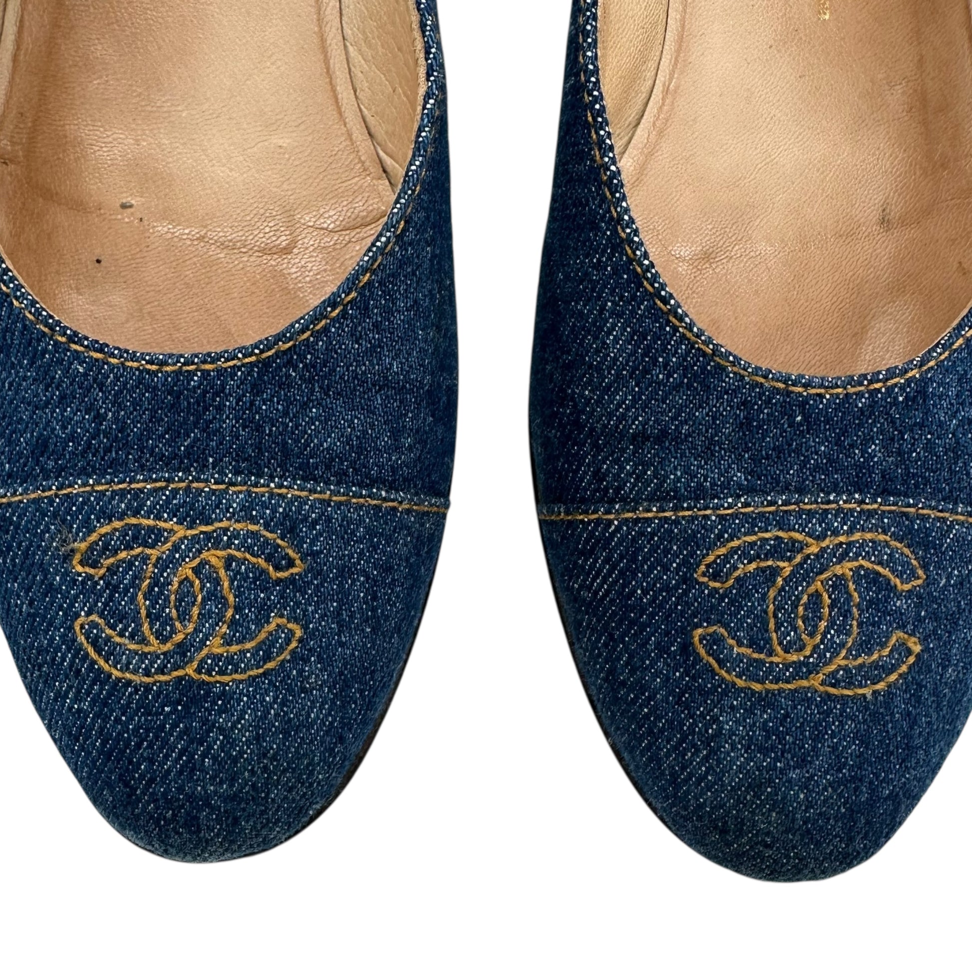 Chanel Denim Logo Flats - Outfit Repeater