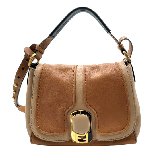 Fendi Tan Leather Anna 2-Way Satchel Bag