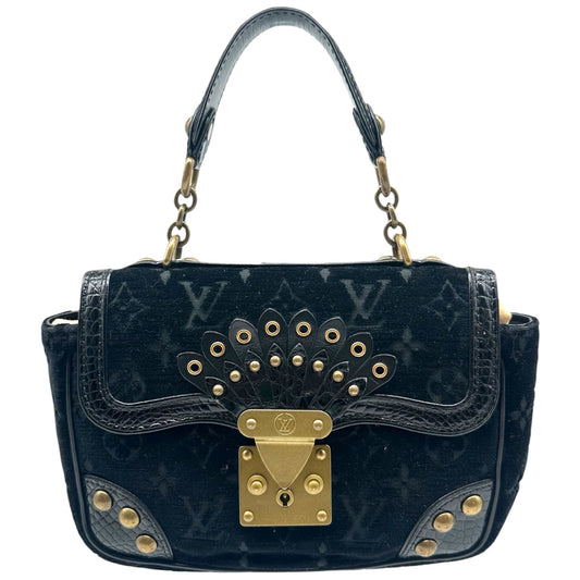 Louis Vuitton Black Velours Alligator Handbag