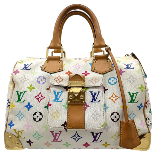 Louis Vuitton White Multicolor Monogram Speedy 30 Bag - Outfit Repeater
