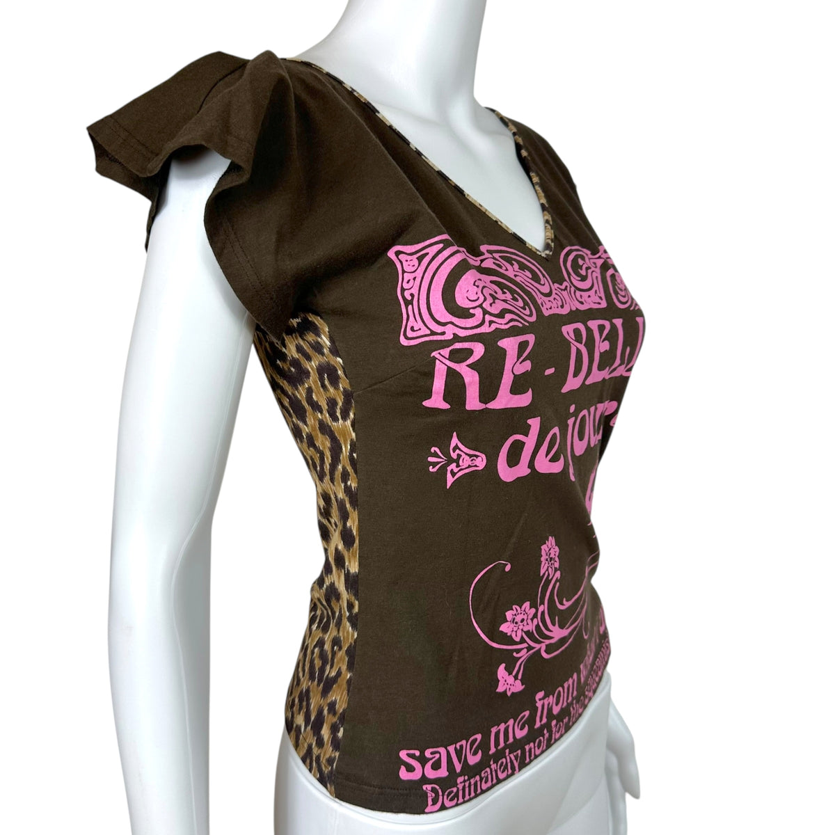D&G Dolce & Gabbana S/S 2003 'Re-Belle Du Jour' Pink & Leopard T-Shirt