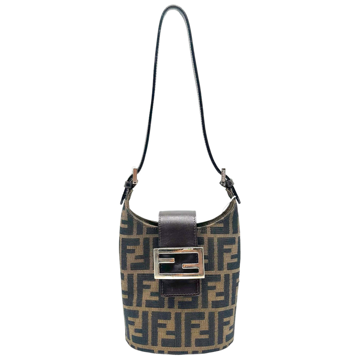 Fendi Small Bucket Shoulder Bag Brown Zucca Monogram
