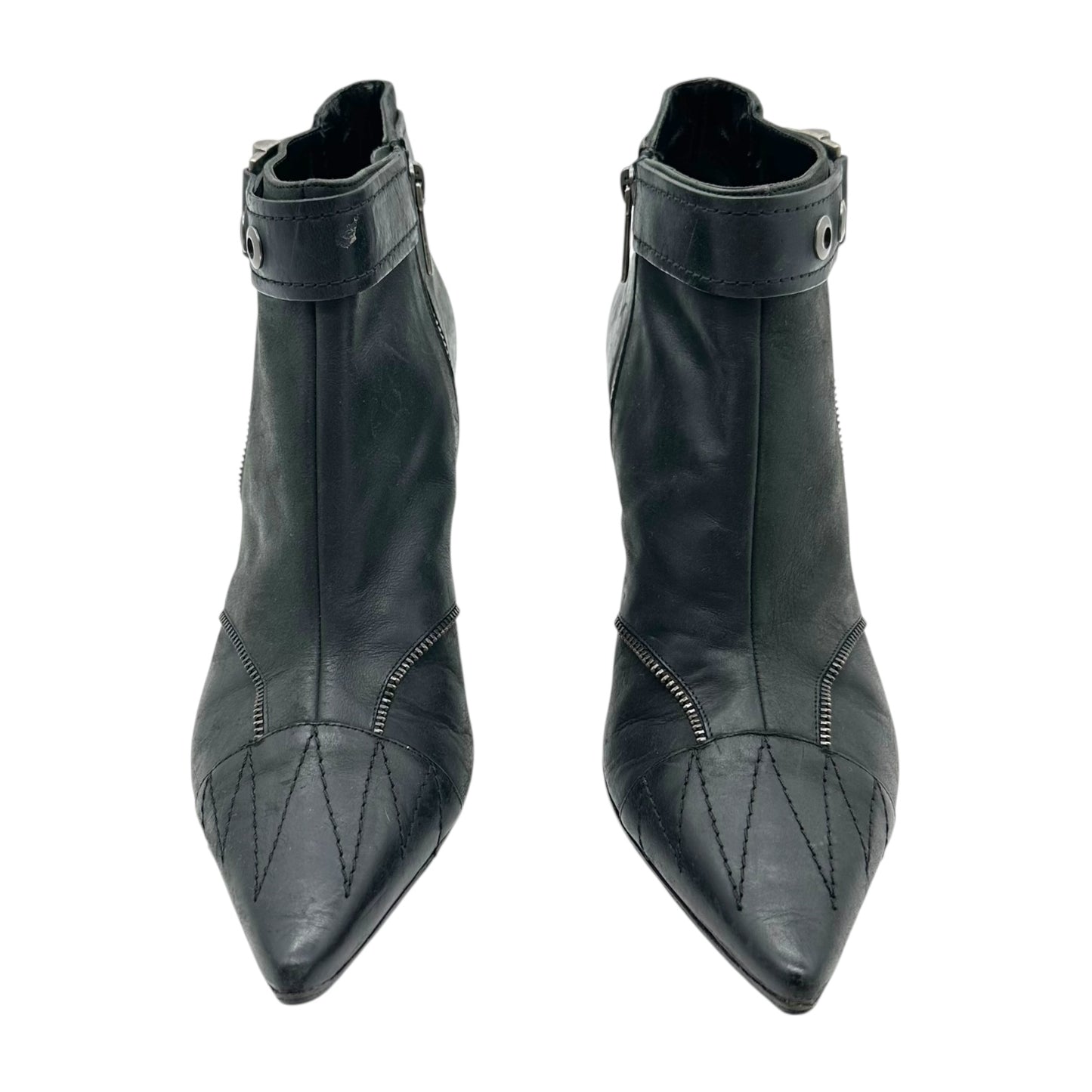 Christian Dior Black Leather Heeled Ankle Boots