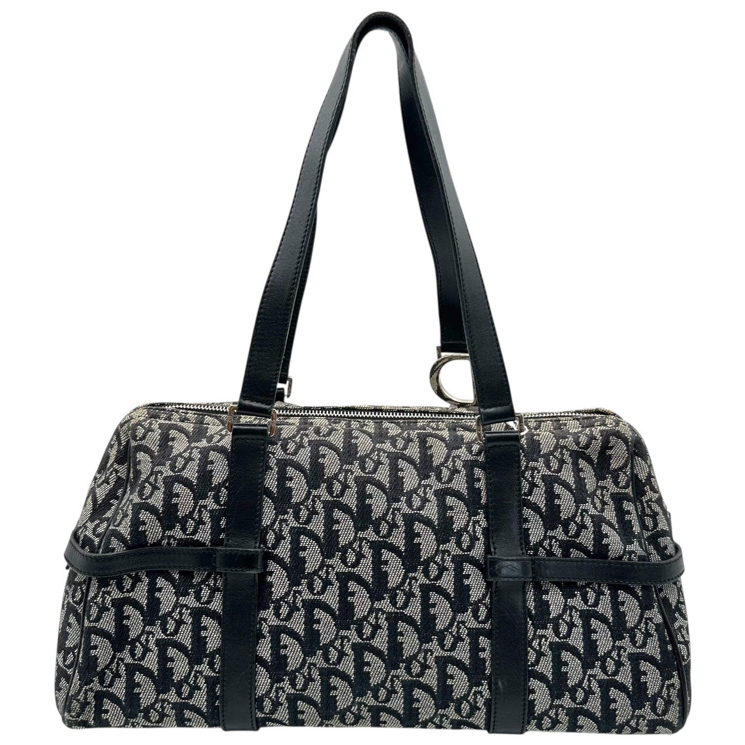 Christian Dior Metal Black Trotter Monogram Logo Charm Shoulder Bag - Outfit Repeater