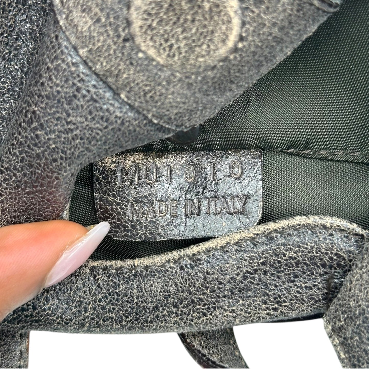 Christian Dior Brown Distressed Leather Small Bowler Bag