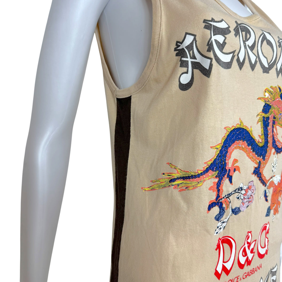 Dolce & Gabbana Graphic Tank Beige Relaxed Fit