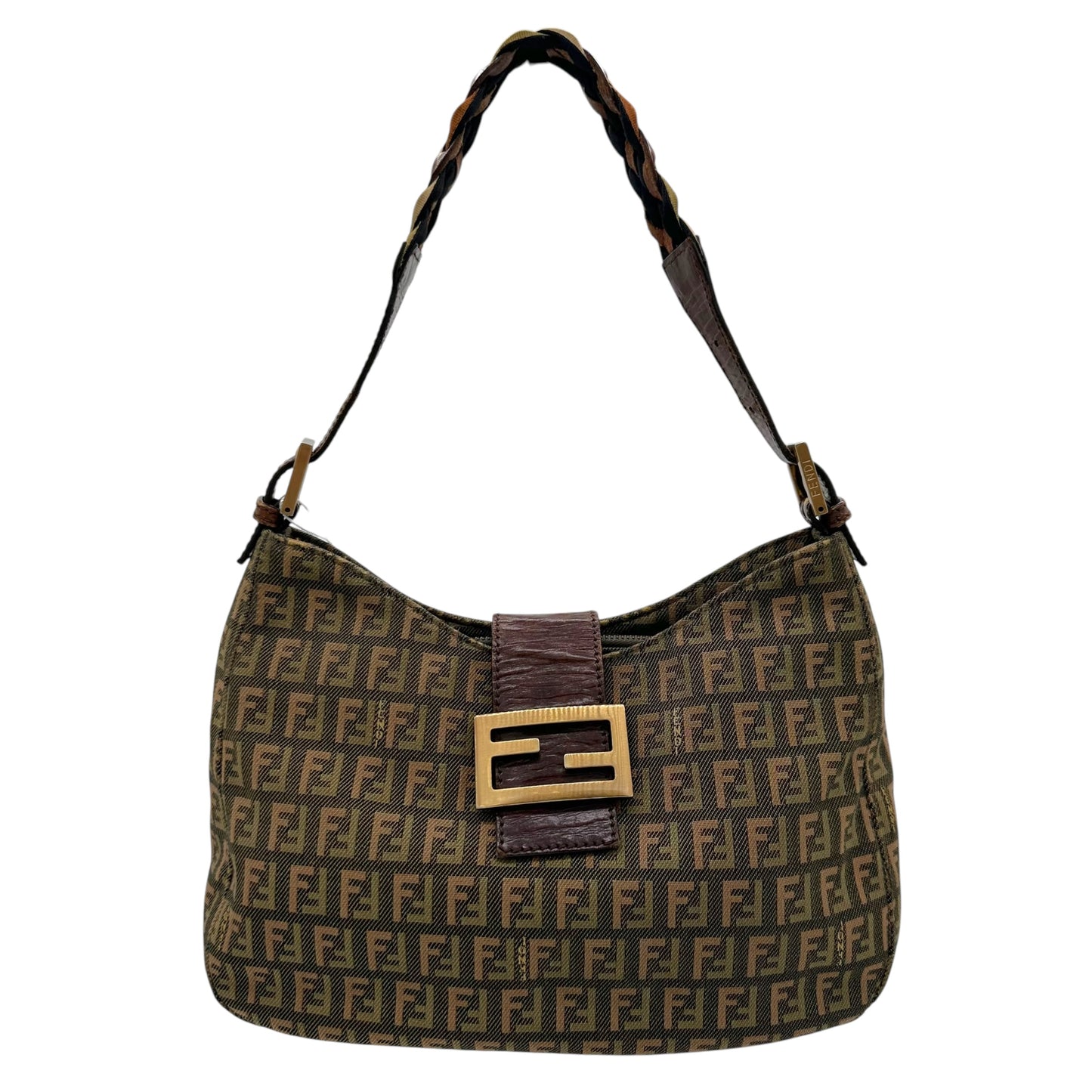 Fendi Multicolor Zucchino Braided Strap Shoulder Bag - Outfit Repeater