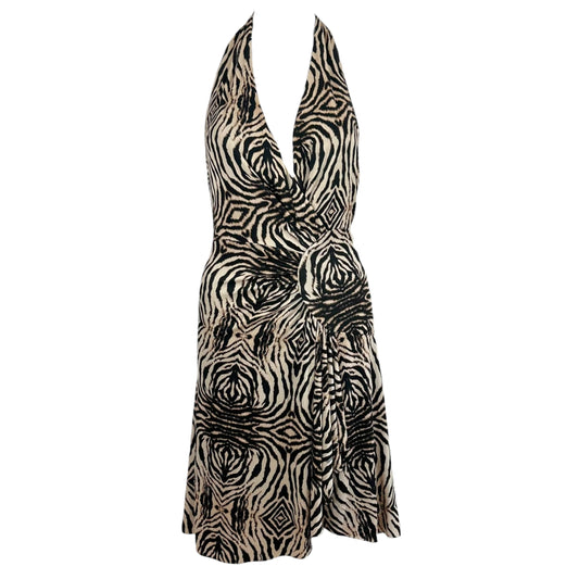 Roberto Cavalli 2006 Zebra Print Halter Mini Dress