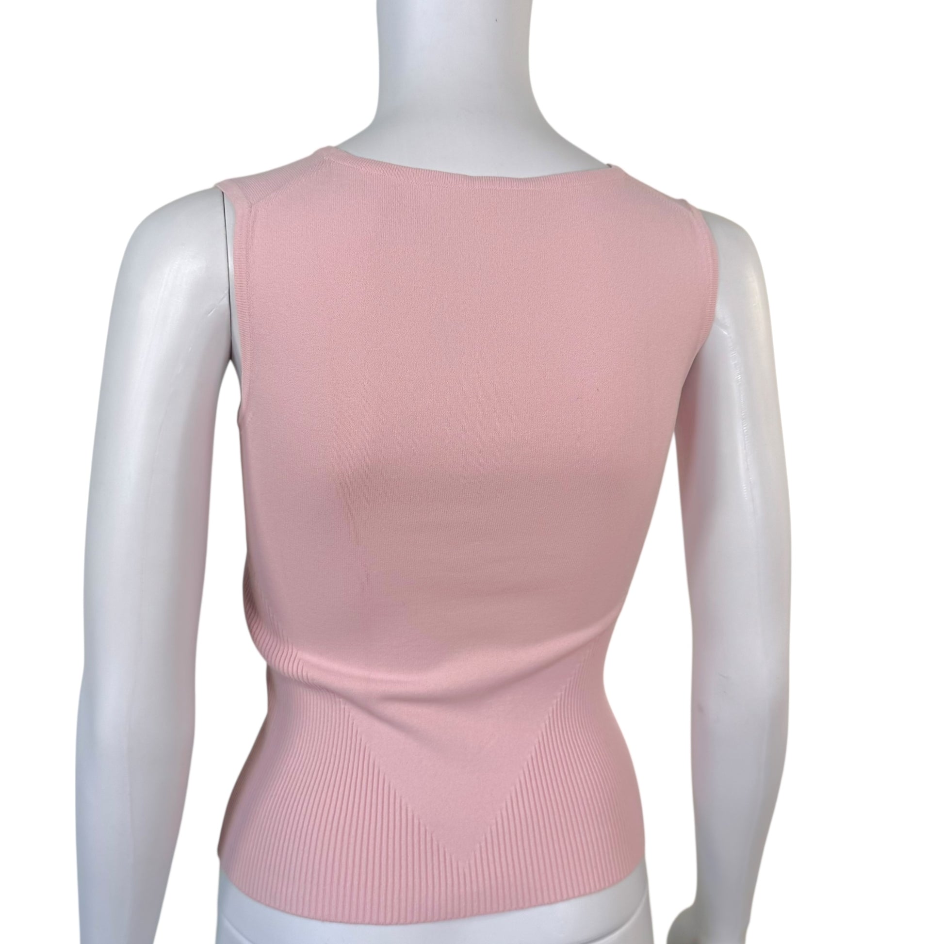 Chanel Spring 2005 Pink Knit Logo Tank - Outfit Repeater