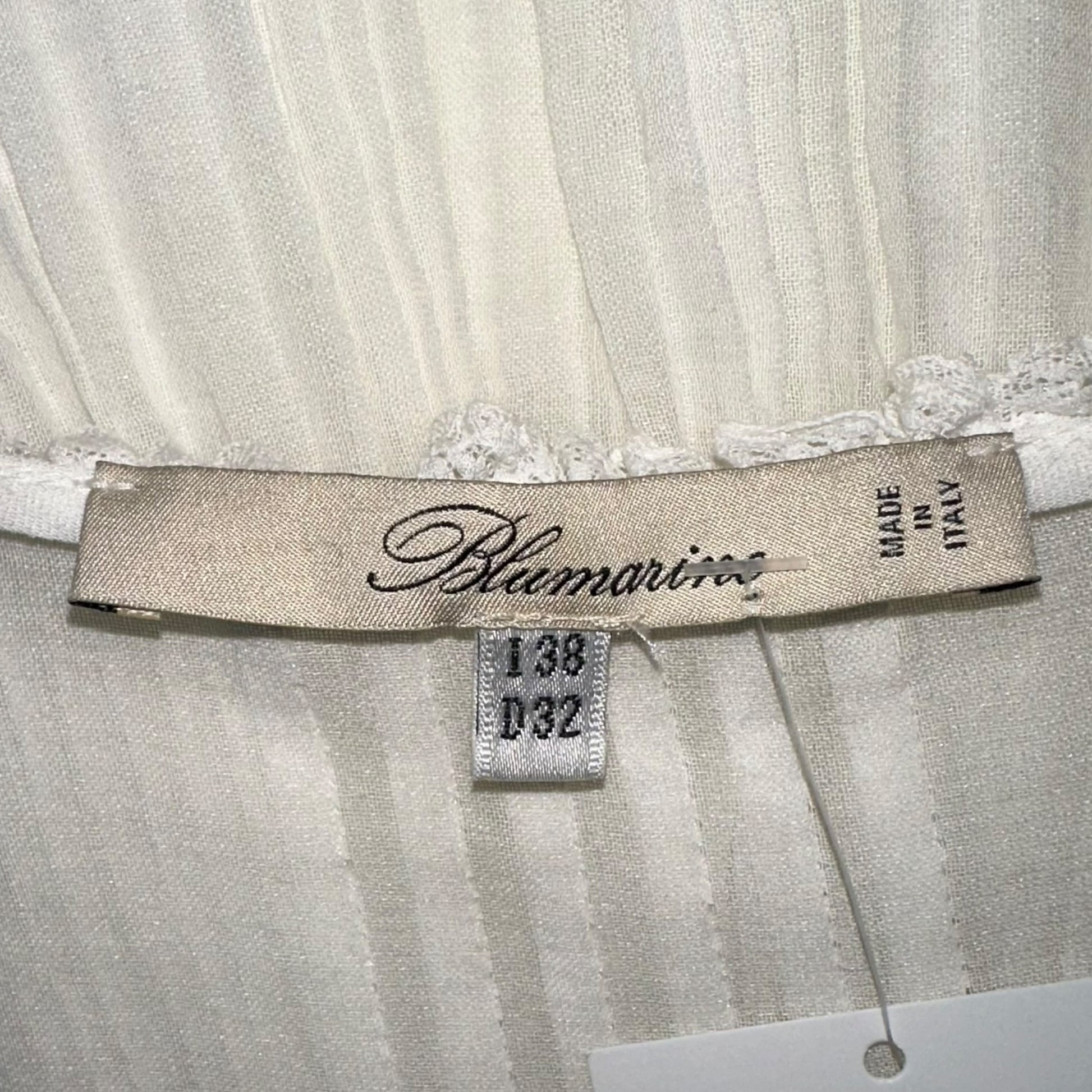 Blumarine White Pleated Hook & Eye Blouse Top - Outfit Repeater