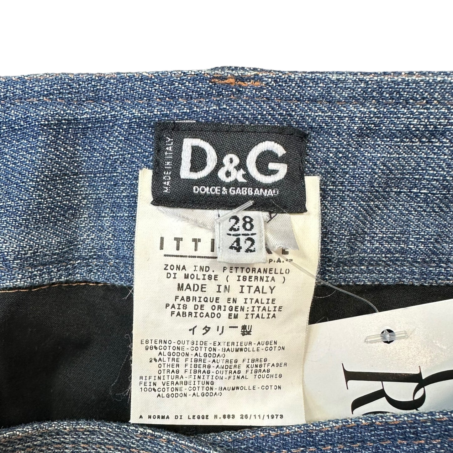 D&G Dolce & Gabbana Denim Waist Black Pants