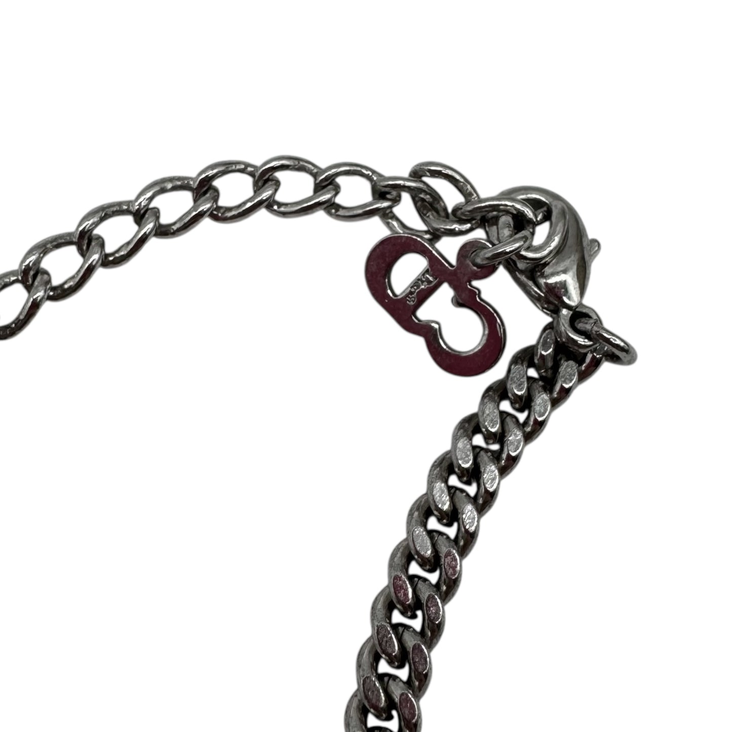 Christian Dior Silver Curb Chain Lock & Key Choker Necklace - Outfit Repeater