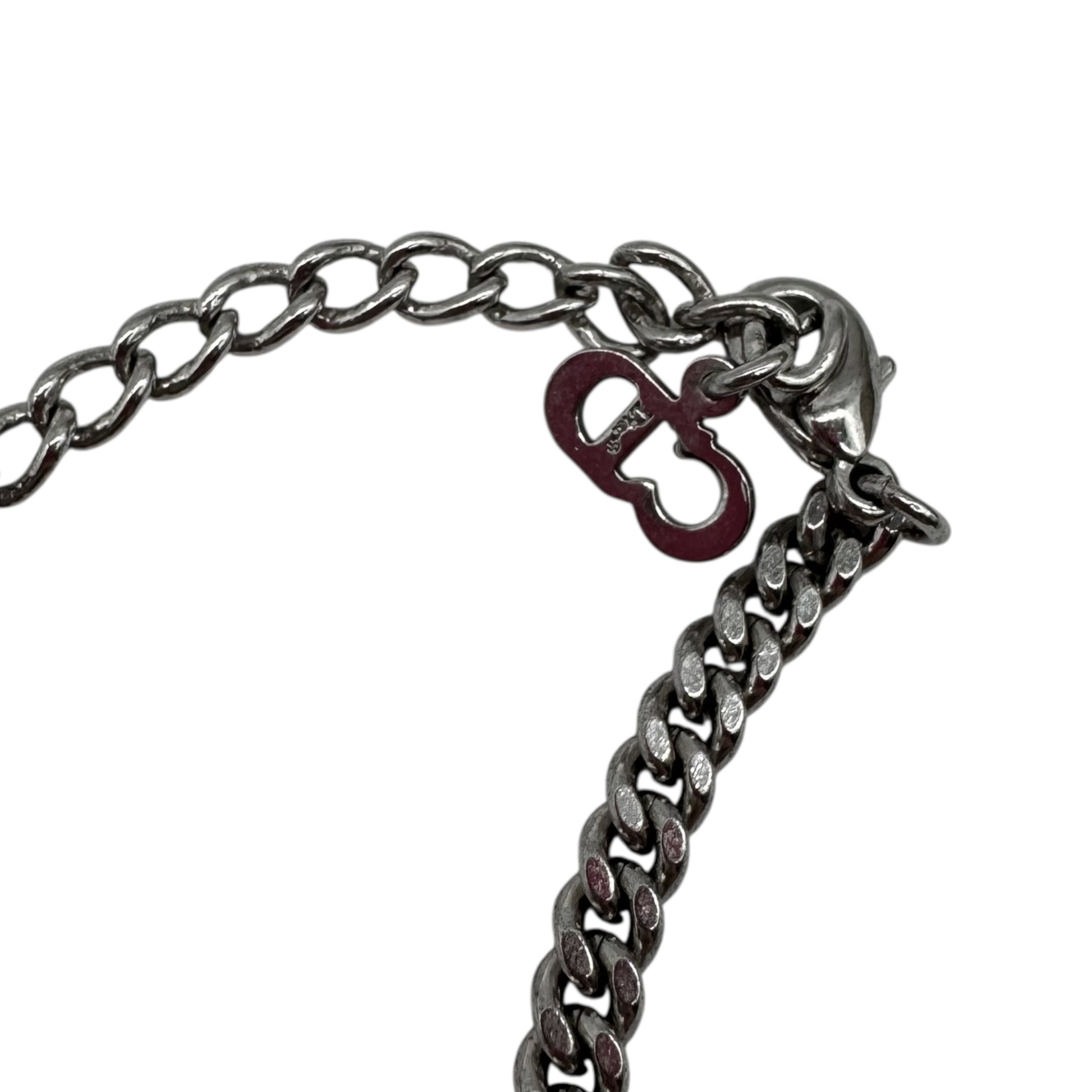 Christian Dior Silver Curb Chain Lock & Key Choker Necklace - Outfit Repeater