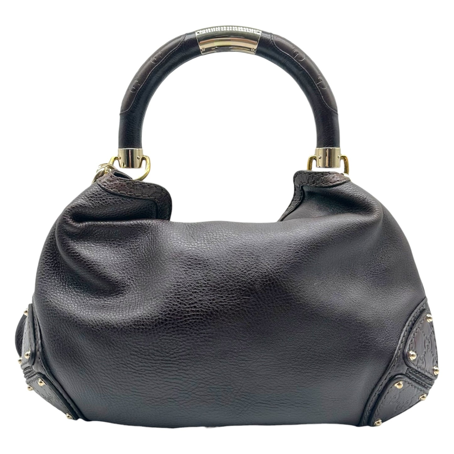 Gucci Dark Brown Guccissima Embossed Monogram Fringe Bag