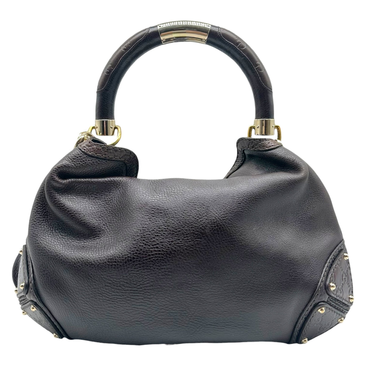Gucci Dark Brown Guccissima Embossed Monogram Fringe Bag