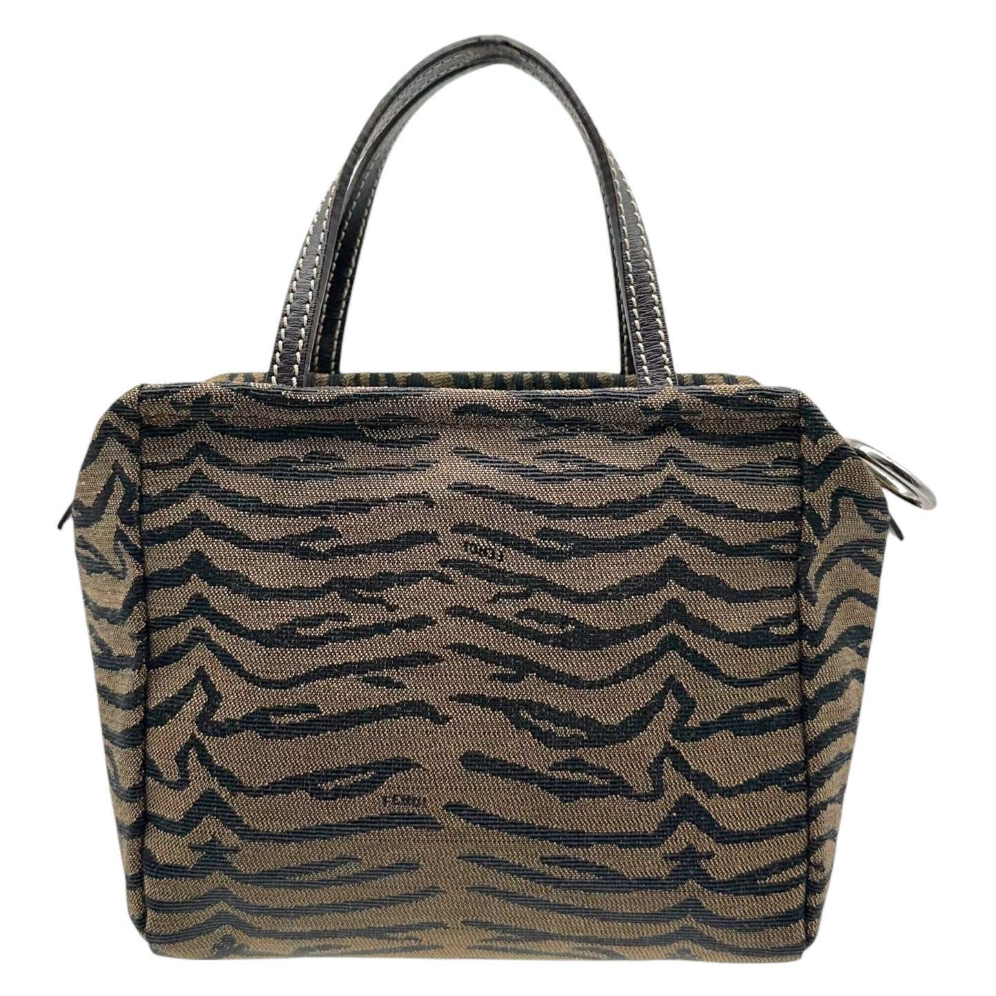Fendi Tiger Print Square Top Handle Pochette Bag
