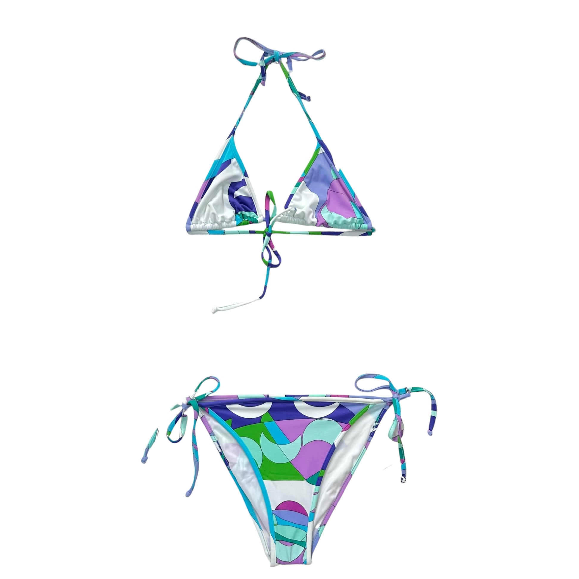 Emilio Pucci Printed Bikini Set Turquoise Purple Vintage
