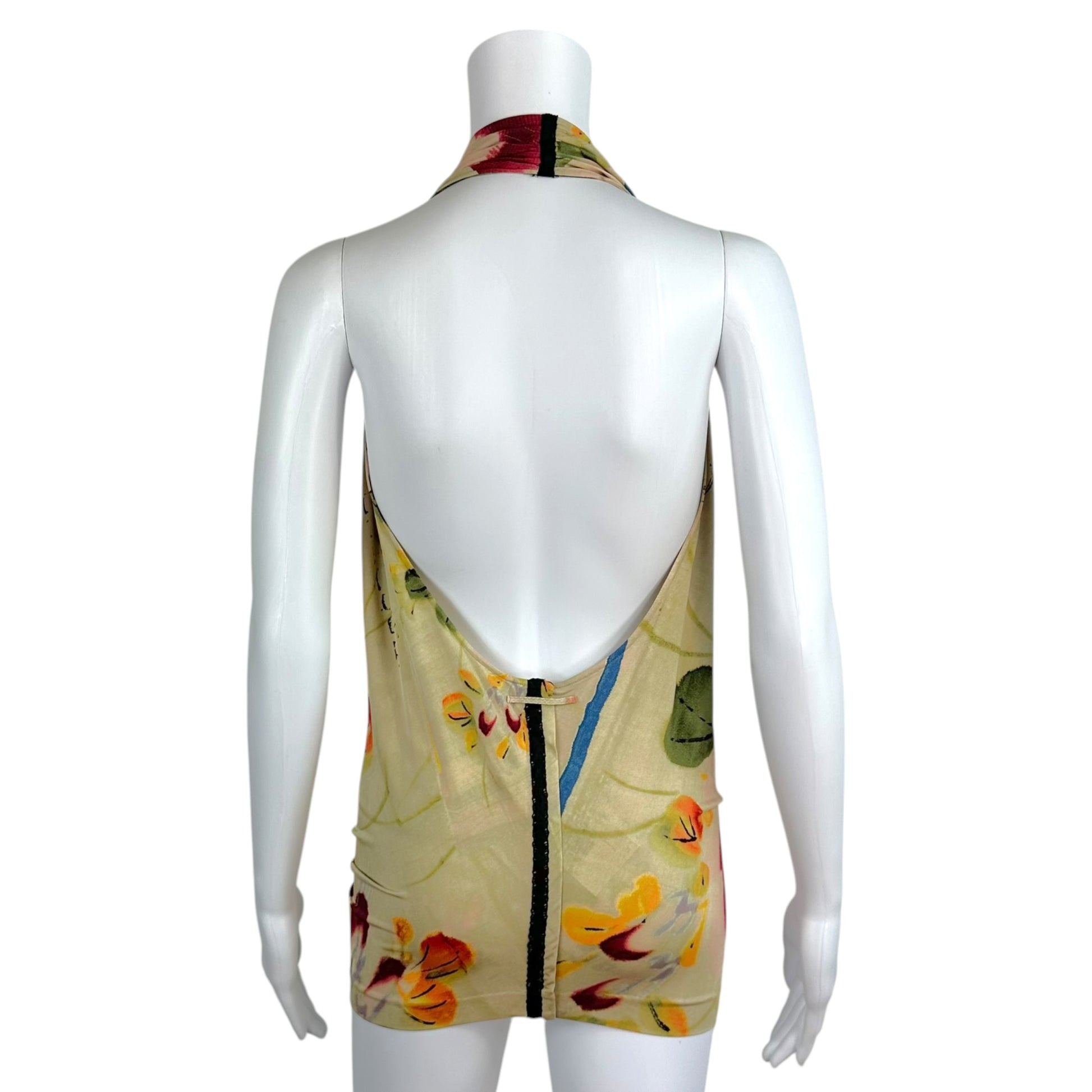 Jean Paul Gaultier Floral Print Halter Tank Top