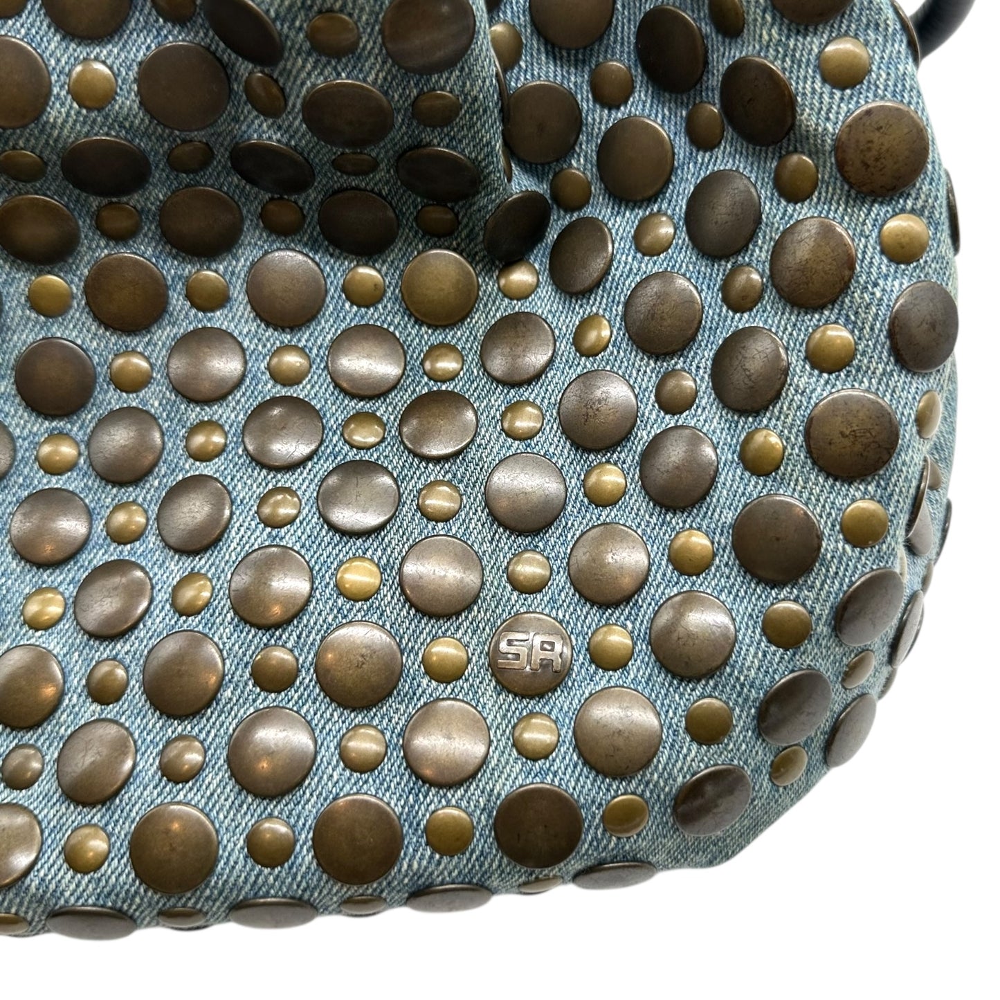Sonia Rykiel Denim & Brass Studded Domino Bag