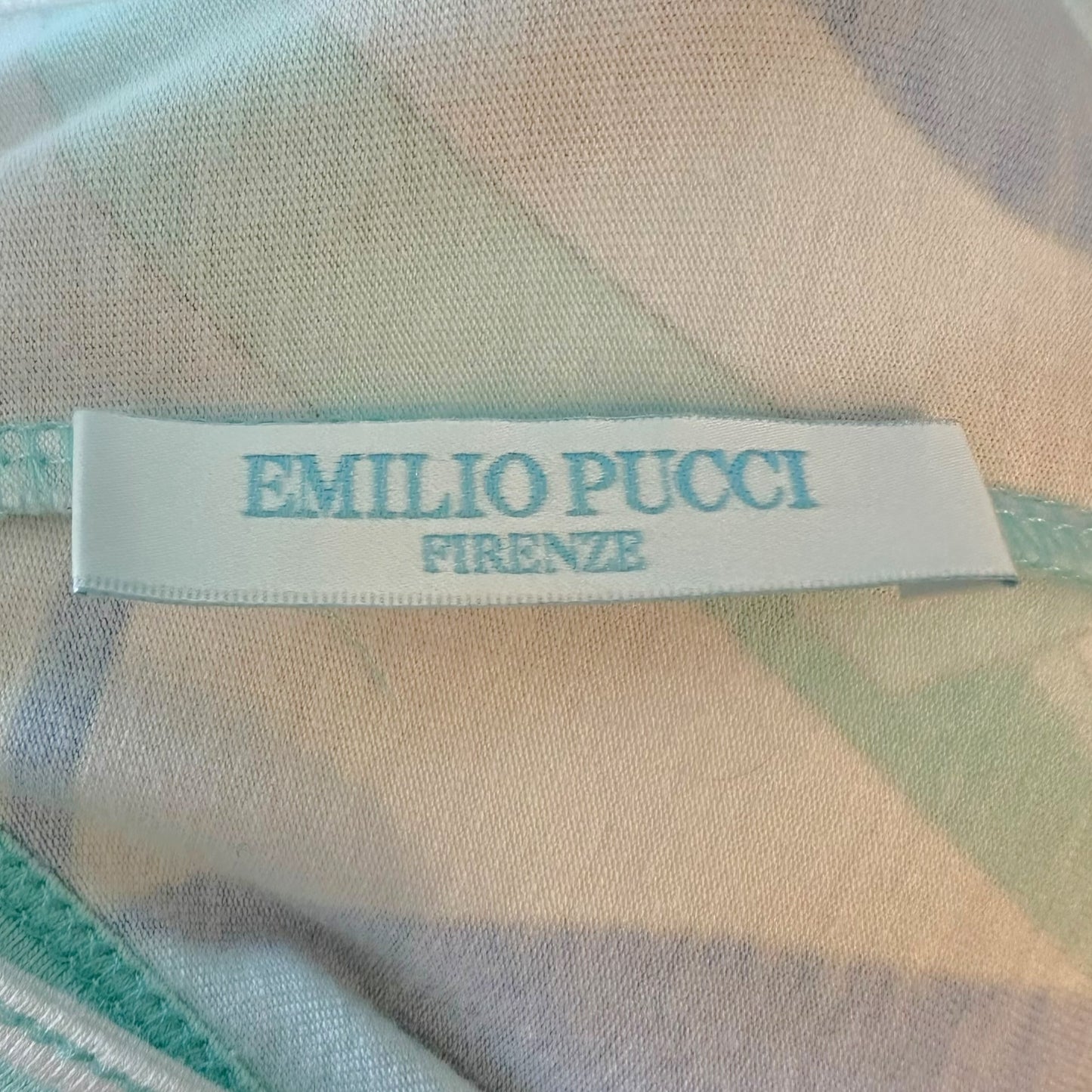 Emilio Pucci Light Blue Printed Tie-Back Halter Mini Dress