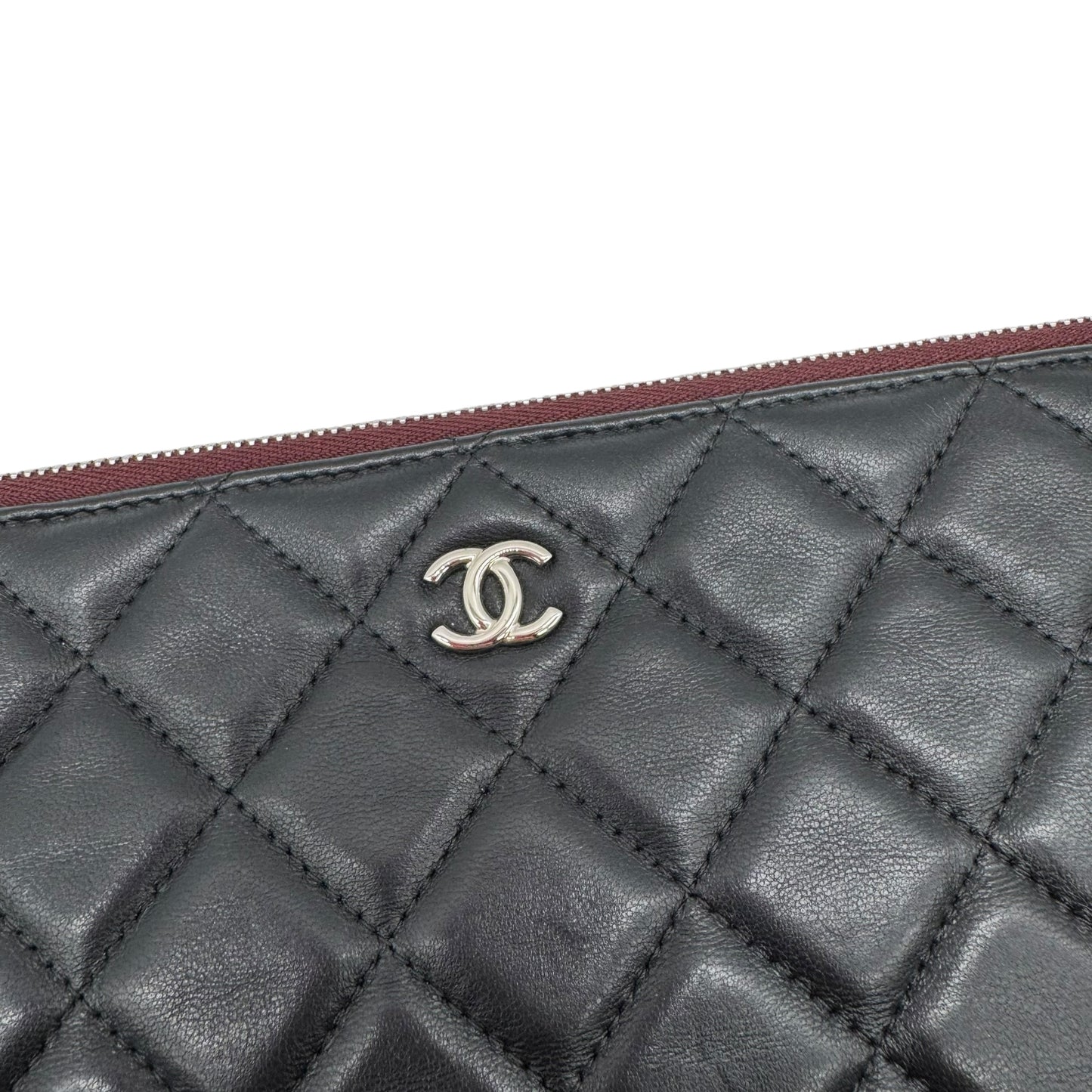Chanel Matelasse Black Lambskin Quilted Large O-Case Clutch Bag 2018 - Outfit Repeater