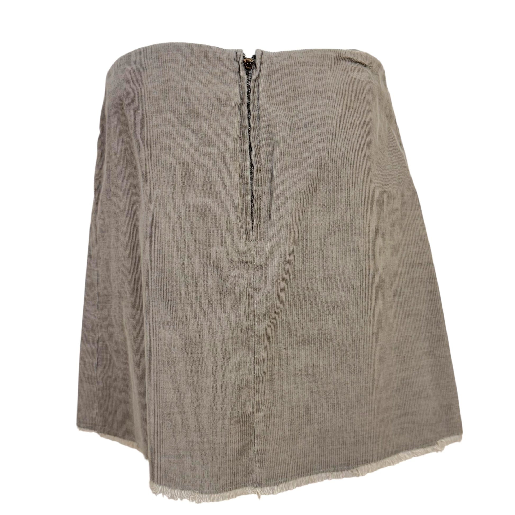 Just Cavalli Roberto Cavalli Gray Corduroy Printed Mini Skirt - Outfit Repeater