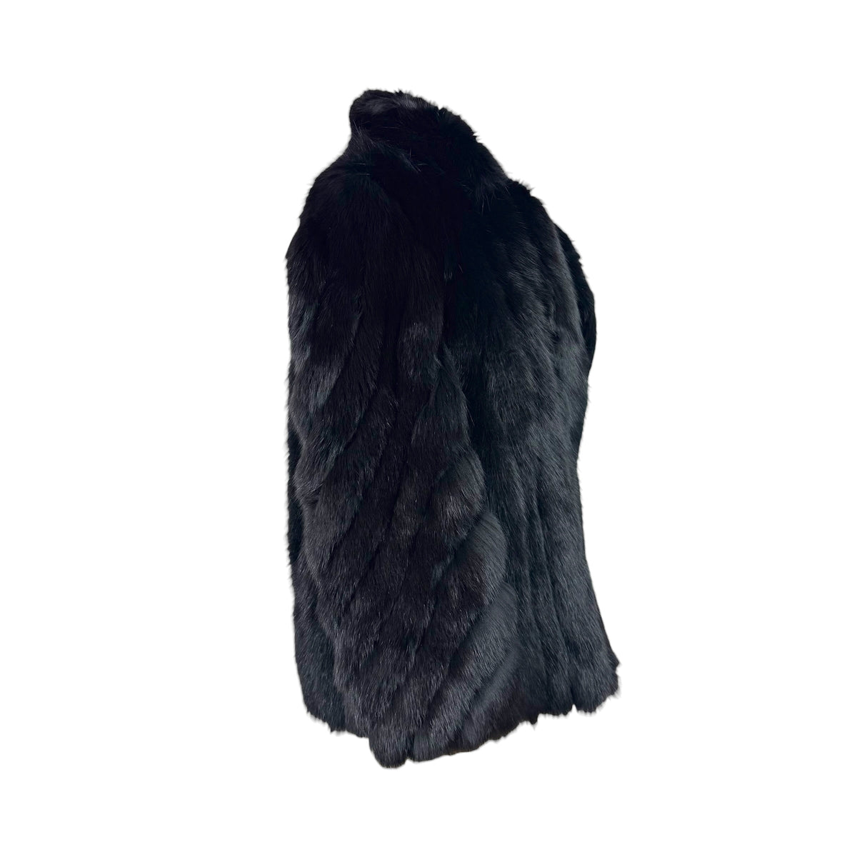 Rotiny Black Fox Fur Coat 1990s Vintage