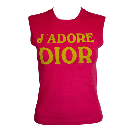 Christian Dior F/W 2002 Hot Pink & Mustard Yellow J'Adore Dior Tank