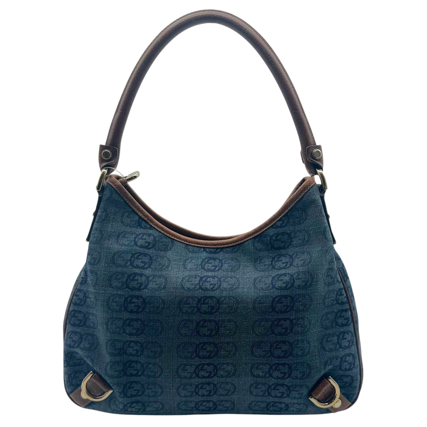 Gucci Denim Monogram Abby Shoulder Bag