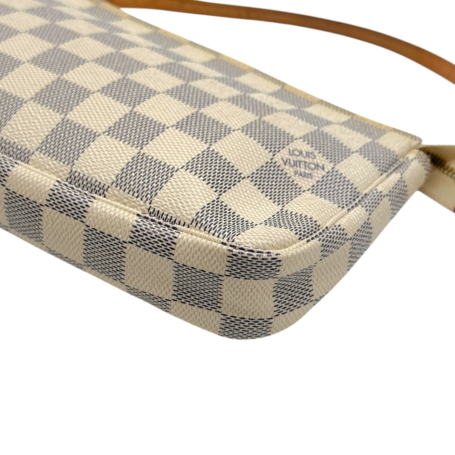 Louis Vuitton Pochette Bag White Damier Azur Coated Canvas