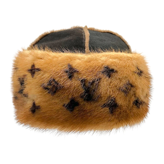 Louis Vuitton Monogram Hat Shearling Mink Fur