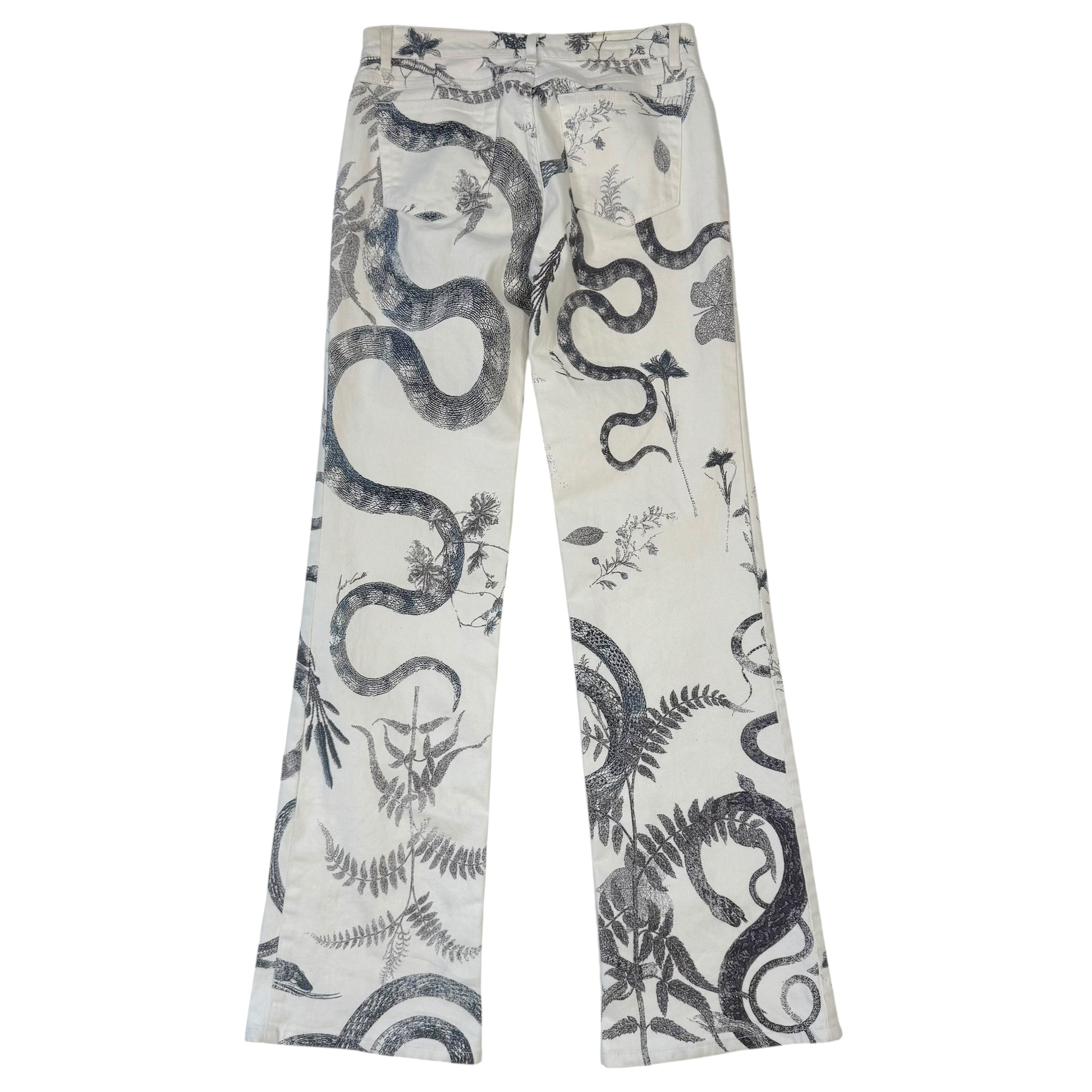 Just Cavalli Roberto Cavalli White Snake & Floral Print Jeans - Outfit Repeater