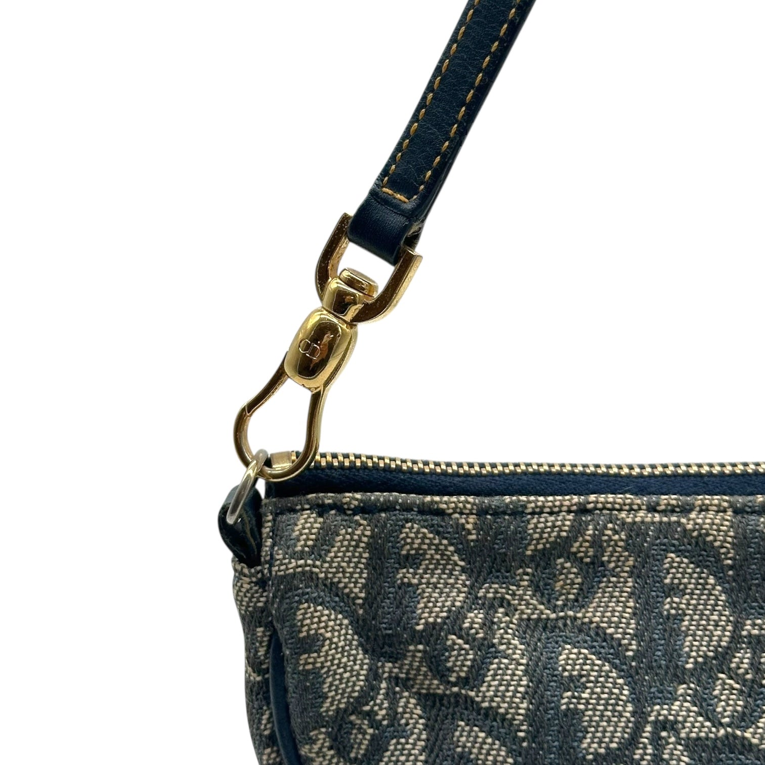 Christian Dior Navy Blue Trotter Monogram Mini Saddle Bag - Outfit Repeater