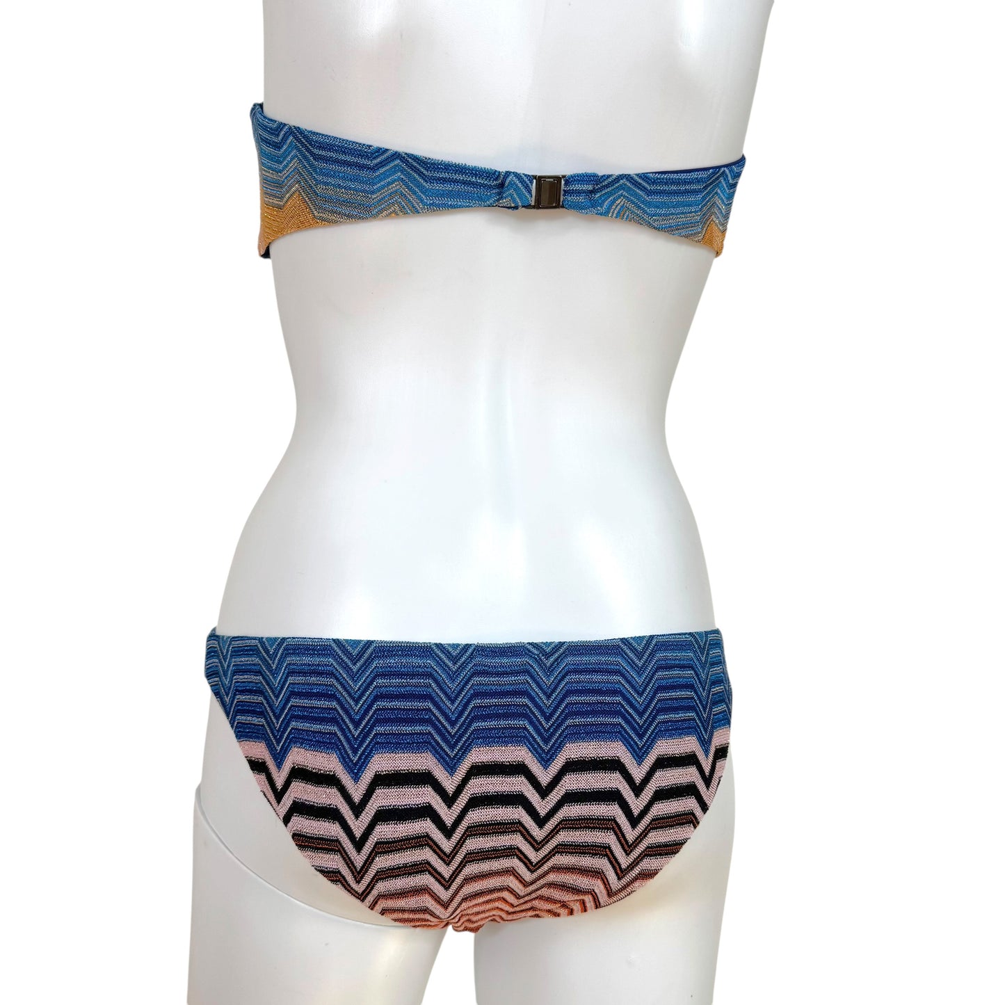 Missoni Mare Multicolor Metallic Chevron Strapless Bikini Set