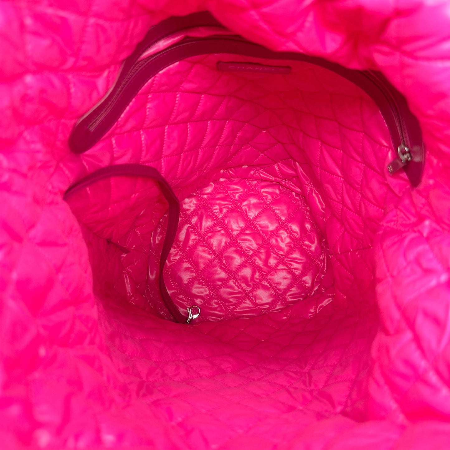 Chanel One Shoulder Floral Print Backpack Pink White